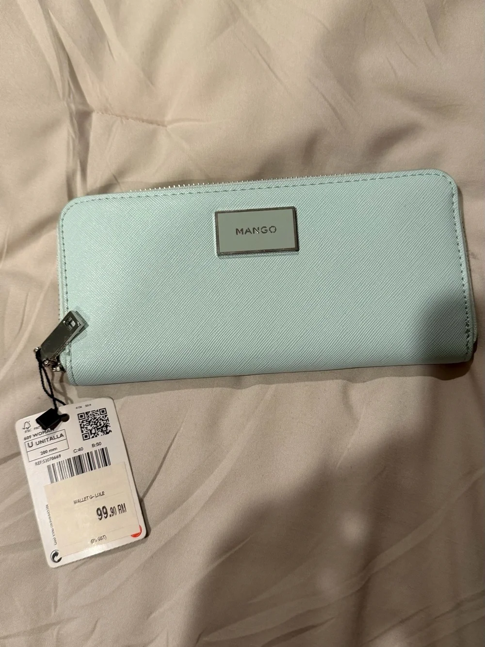 Mango Mint Green Zip-Around Wallet